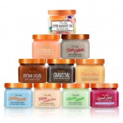 Private Label Wholesale Whitening Shea Sugar Bodyscrub Supplies Exfoliating Brightening Organic Natural Body Scrub Salt