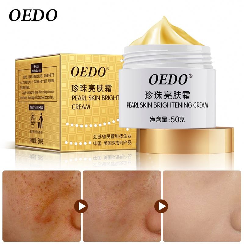 Oem Anti Freckle Pearl Brightening Cream Contain Chinese Medicine Skin Care Double Patent Face Essential Oil