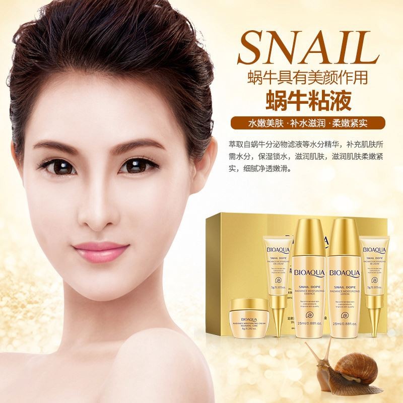 New BIOAQUA Brand Snail element Care Set Small Size for Moisturizing and Repairing the Skin Easy Taking