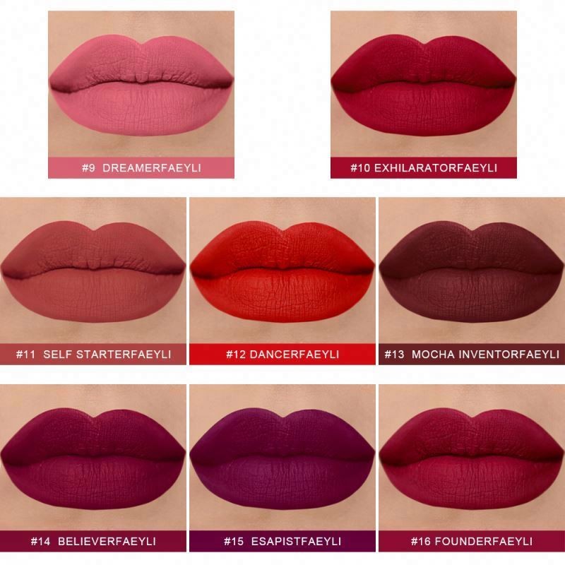 factory Wholesale Lip Glaze Matte Gift Box FAEYLI Makeup 8 Pieces Set Long Lasting Waterproof Wholesale Lip Glaze Matte Gift Box