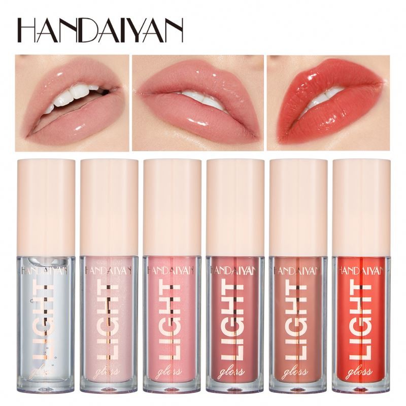 HANDAIYAN 12 Colors Moist Glitter Lip Gloss Gel Liquid Makeup Private Label Customize Lipgloss Shimmer Lipstick Vendor