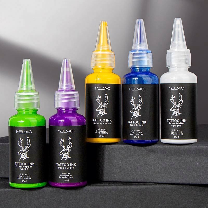 Oem Melao Professional Manufacturer Blend Rapid Permeability Colorful Custom Logo Black Purple Color Tattoo Ink