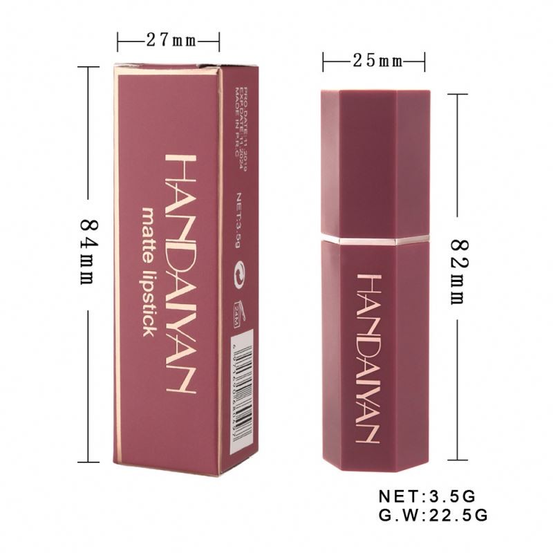 HANDAIYAN Women Matte Lipstick Long-lasting Moisturizing Tube Velvet Wholesale Makeup Vegan Cosmetic