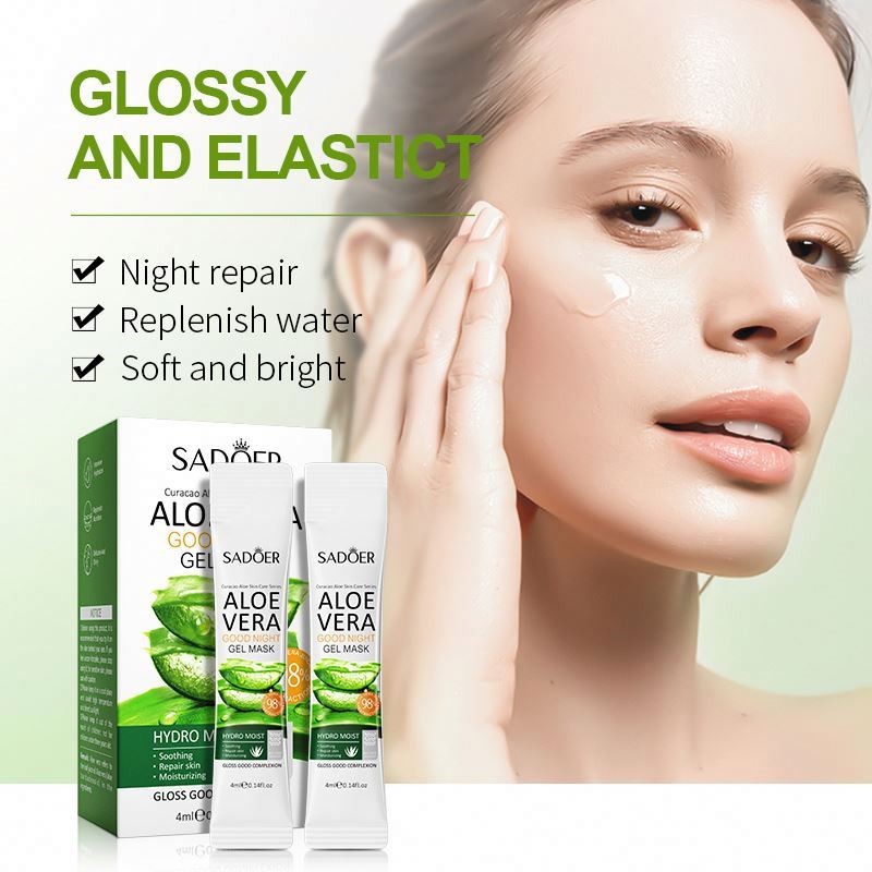 SADOER OEM Aloe Vera Organic No-Wash Sleeping Facial Mask New Anti Pimples Smooth Moisturizing Hydrating Skin Care Set SADOER