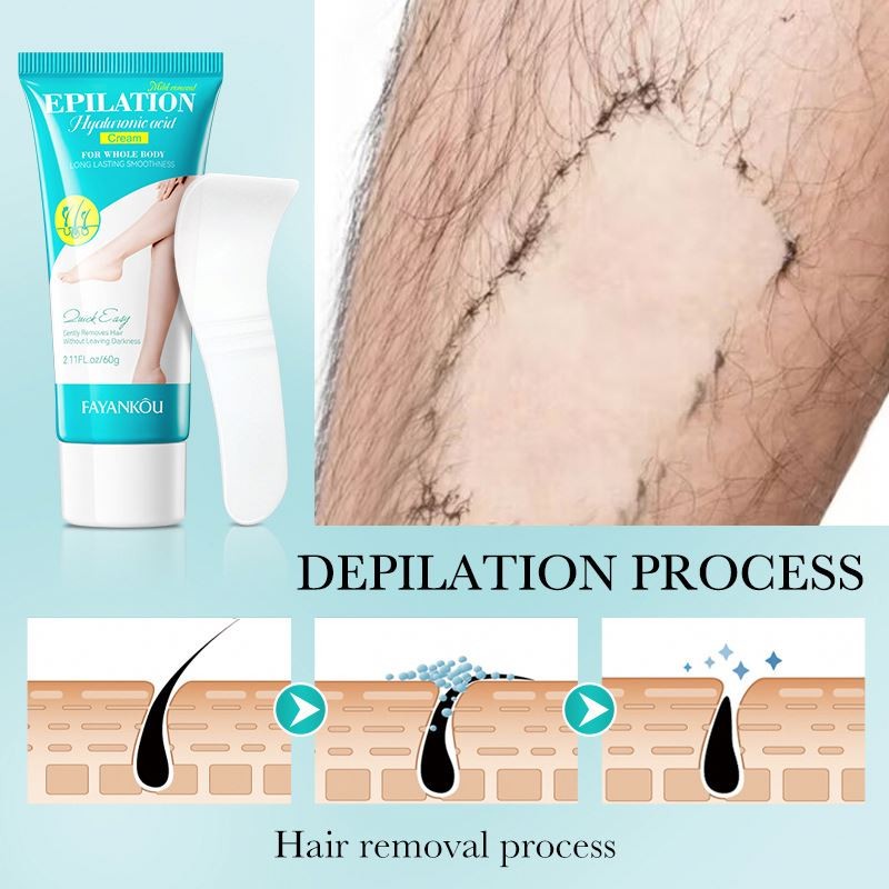 New Arrival Moisturizing Without Stimulating Underarm Body Hair Hyaluronic Acid Mild Removal Epilation Cream