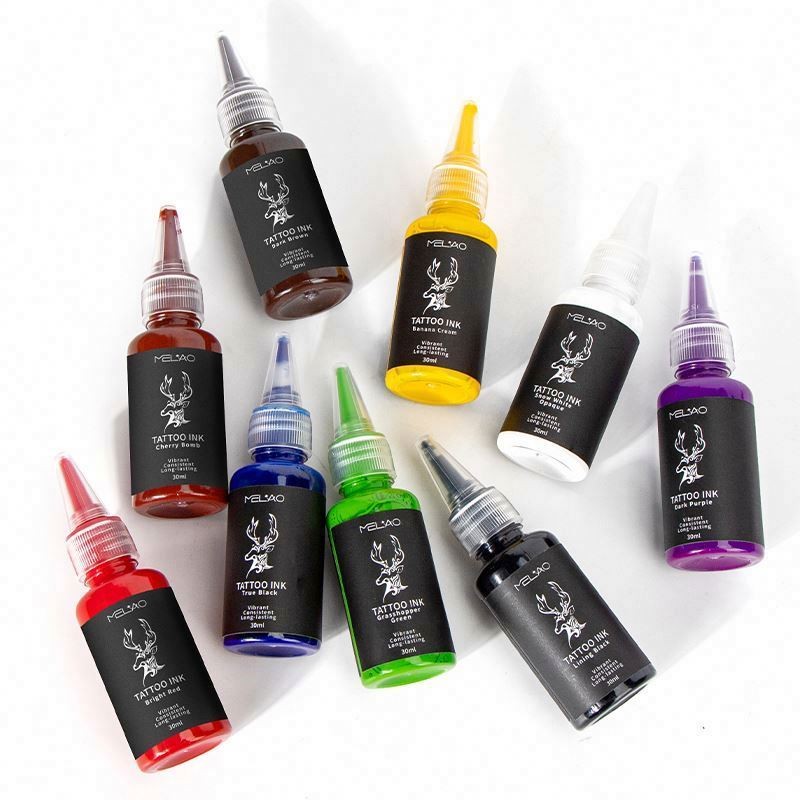 Oem Melao Professional Manufacturer Blend Rapid Permeability Colorful Custom Logo Black Purple Color Tattoo Ink