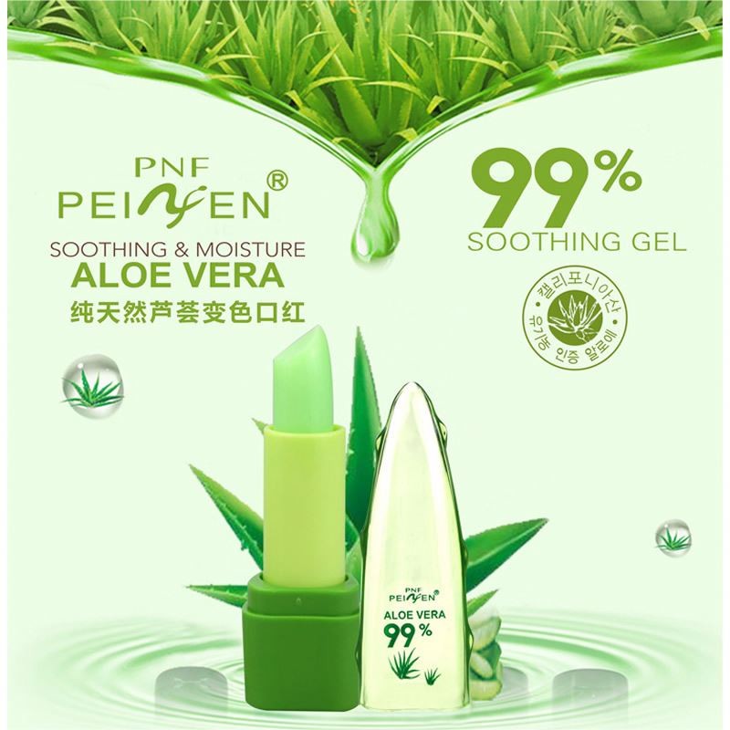 PNF Brand Aloe Vera Moisturizer Lipstick Temperature Changed Color Lipbalm Natural Magic Pink Protector Lips Cosmetics