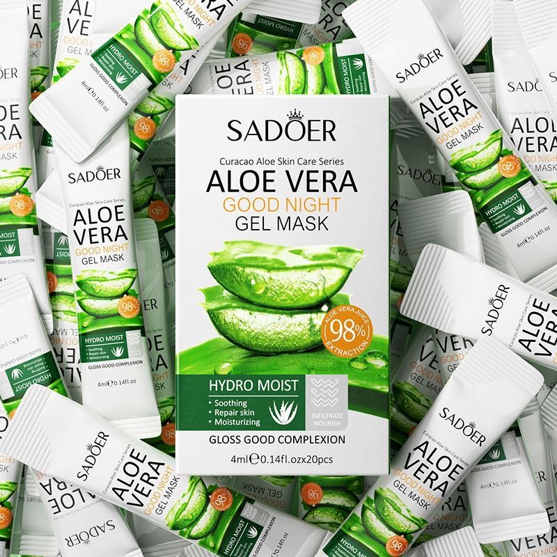 SADOER OEM Aloe Vera Organic No-Wash Sleeping Facial Mask New Anti Pimples Smooth Moisturizing Hydrating Skin Care Set SADOER