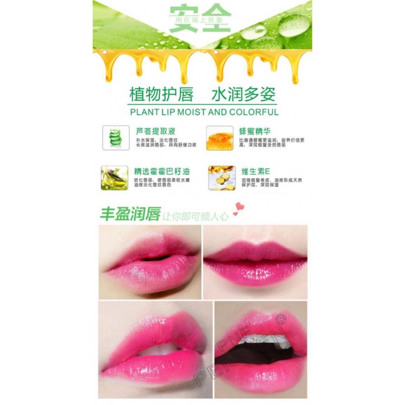 PNF Brand Aloe Vera Moisturizer Lipstick Temperature Changed Color Lipbalm Natural Magic Pink Protector Lips Cosmetics