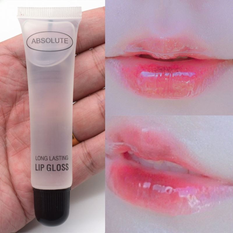 12Pcs/lot IMAN of NOBLE L308 Sequin Oil Plus Peach Heart Love Transparent Colorless Lip Gloss Moisturizing