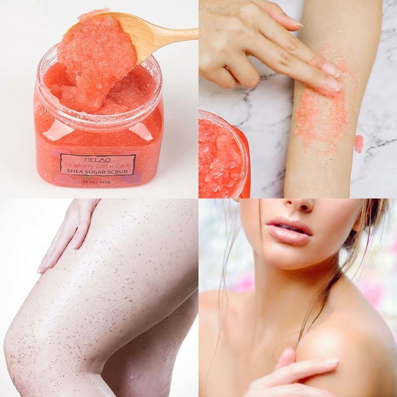 Private Label Wholesale Whitening Shea Sugar Bodyscrub Supplies Exfoliating Brightening Organic Natural Body Scrub Salt