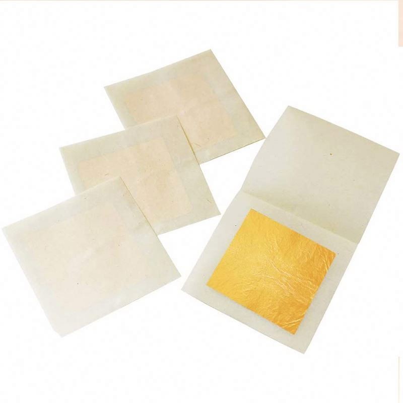 Hot Sale Pure Golden 4.33*4.33 24K Genuine Gold Foil Leaf for Outdoor and Craft Decoration