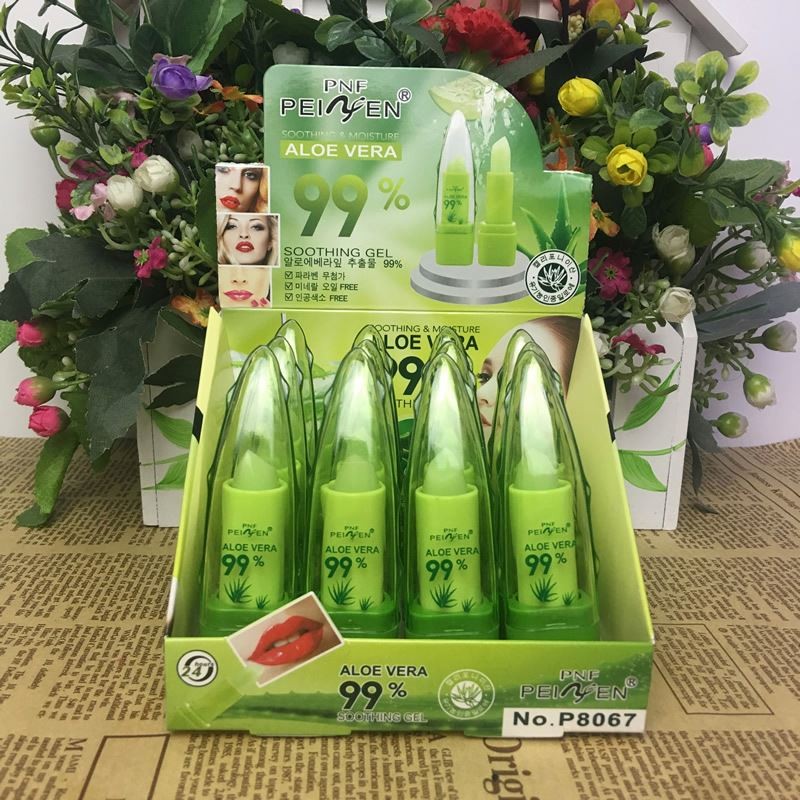 PNF Brand Aloe Vera Moisturizer Lipstick Temperature Changed Color Lipbalm Natural Magic Pink Protector Lips Cosmetics