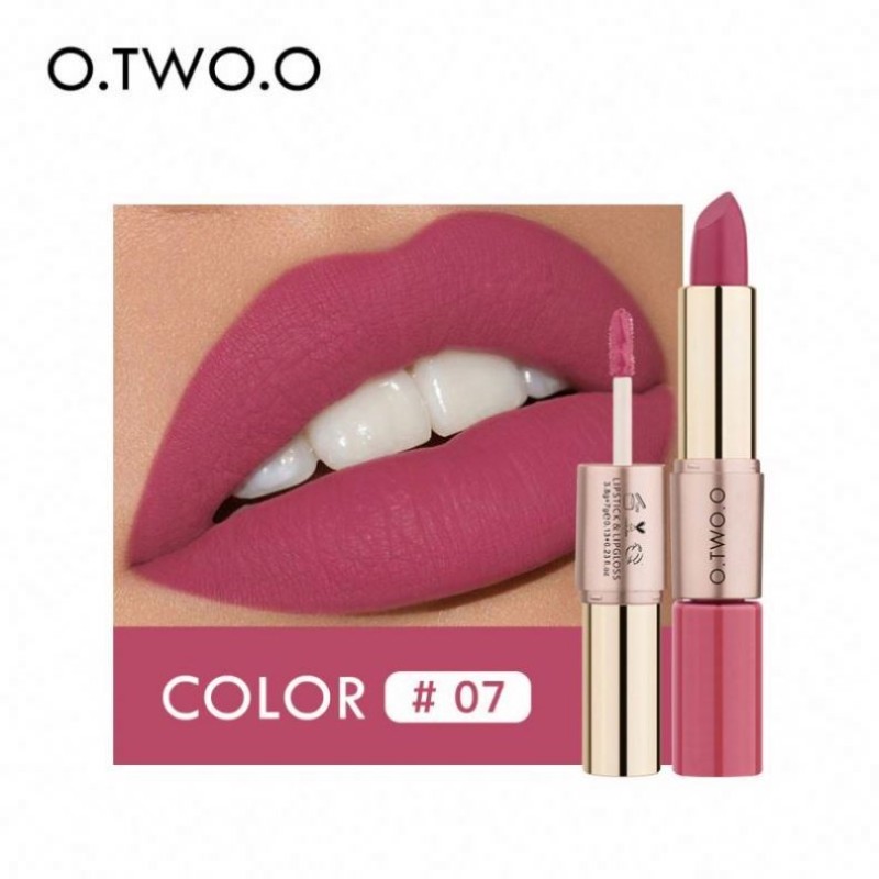 factory O.Two.O Best Selling Hot Chinese Products 12 Colors 2 In 1 Matte Lipstick Lip Gloss