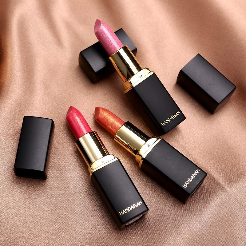 HANDAIYAN Wholesale Pearly Shiny Temperature Change Lipstick 9 Colors Metal Nude Texture Lip Cosmetics Makeup