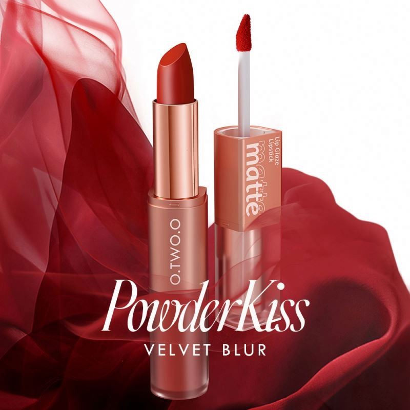 O.TWO.O High Quality 12 Colors Lip Gloss Water Proof Matte Liquid and Solid 2 In 1 Lipsticks Set For Ladies