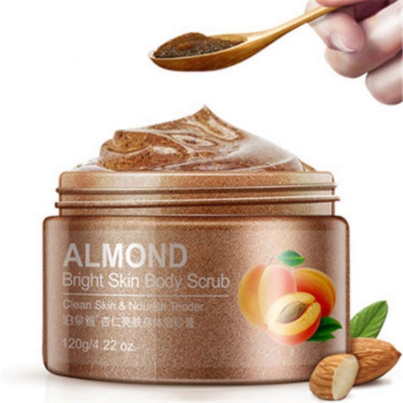 Almond Coffee Color Body Scrub Private Label Wholesale Moisturizing Skin Care Deep Cleansing