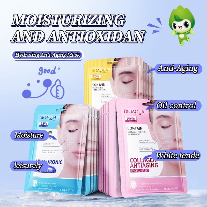 OEM BIOAQUA Private Label Retinol Collagen Whitening Anti Aging Moisturizing Face Cleansing Beauty Natural Facial Mask Sheet