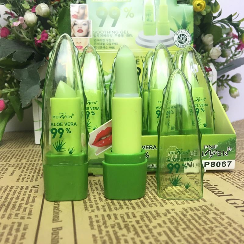 PNF Brand Aloe Vera Moisturizer Lipstick Temperature Changed Color Lipbalm Natural Magic Pink Protector Lips Cosmetics