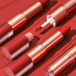 O.TWO.O High Quality 12 Colors Lip Gloss Water Proof Matte Liquid and Solid 2 In 1 Lipsticks Set For Ladies