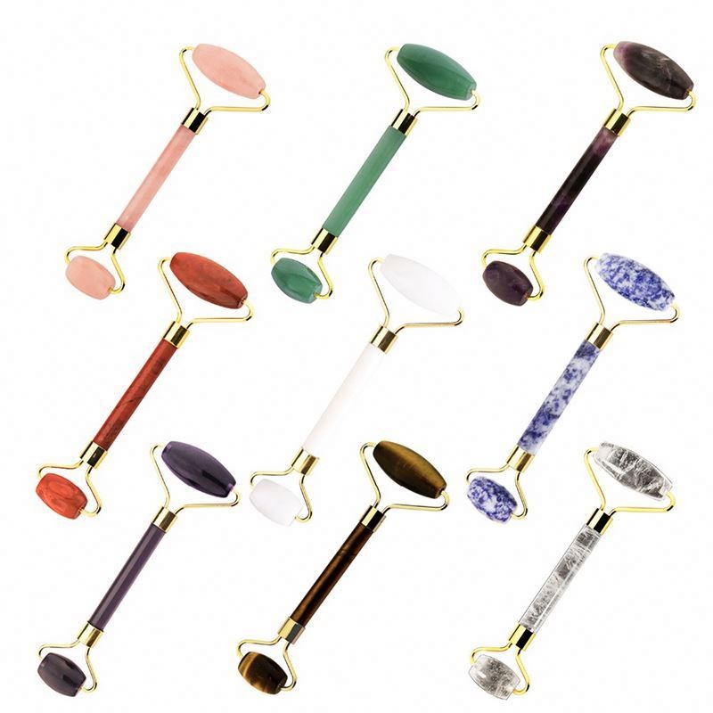 Crystal Blue Jasper Stone Facial Face Massage Jade Roller