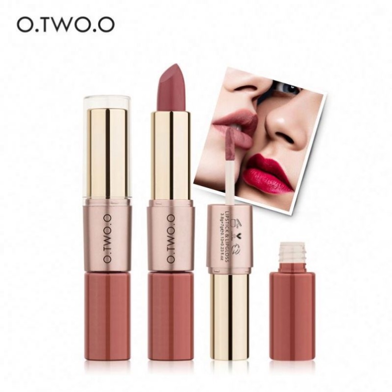 factory O.Two.O Best Selling Hot Chinese Products 12 Colors 2 In 1 Matte Lipstick Lip Gloss