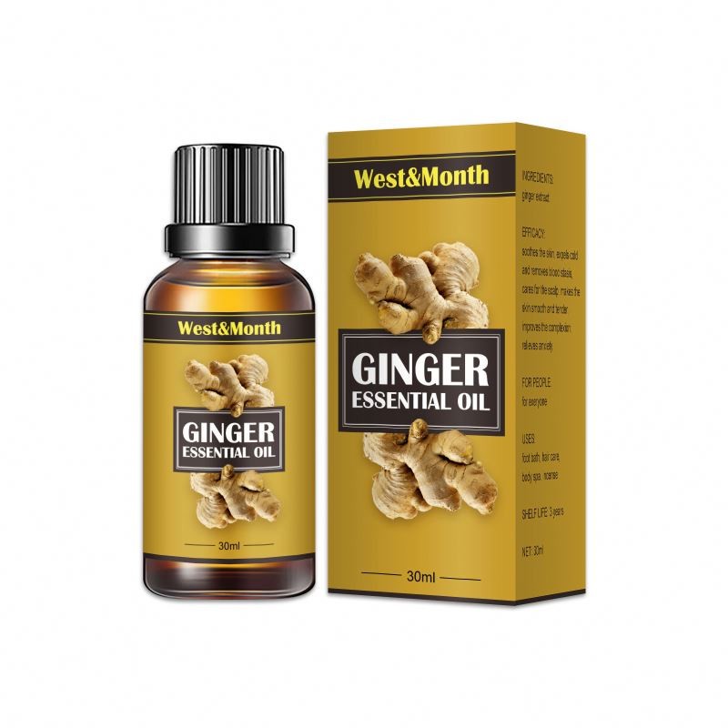 30ml Ginger Essential Oil Body Relieve Anxiety Dampness Cold Hydrating Moisturizers Nourishing Massage Natural Dry Skin