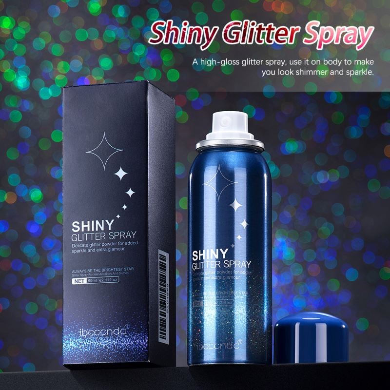 Party Star Body Hair Clothes Shiny Glitter Long-lasting Waterproof and Sweatproof Nightclub Spray Striking