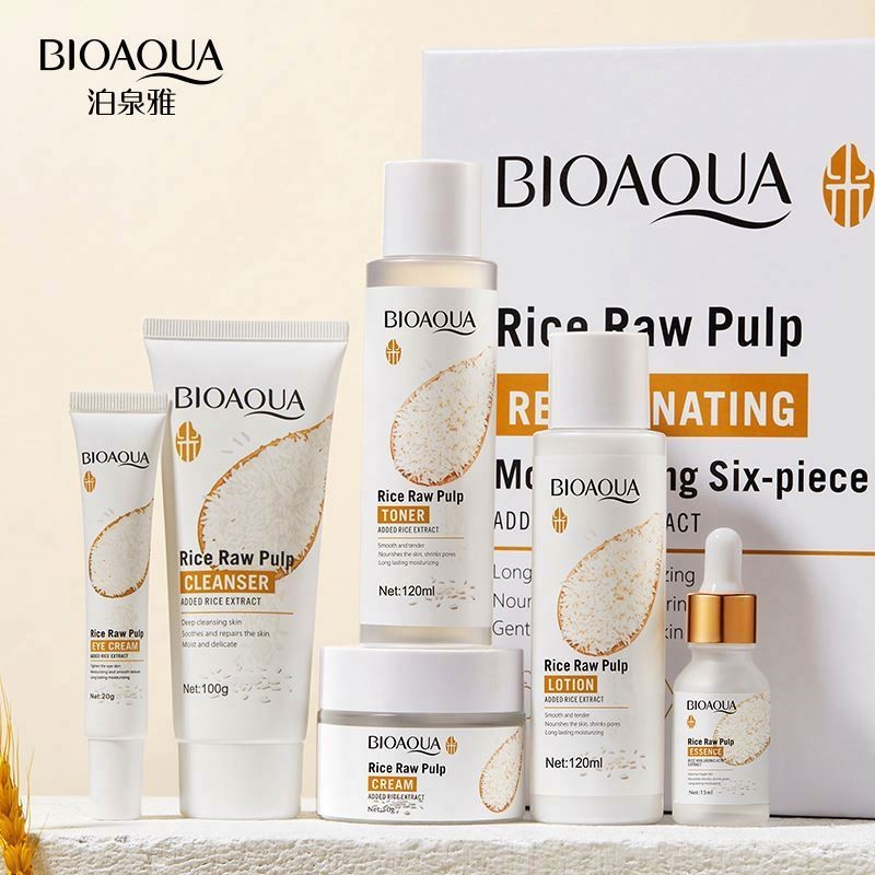 Private Label Skin Care Set OEM ODM BIOAQUA Organic Rice New Hydrating Face Brightening Whitening Private Label Skin Care Set