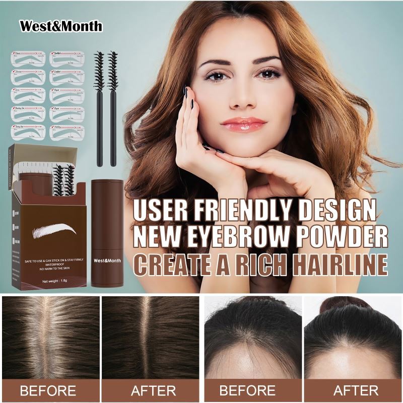 West Month Powder Waterproof Stencil Kit Pomade Eyebrow Stamp With Low MOQ