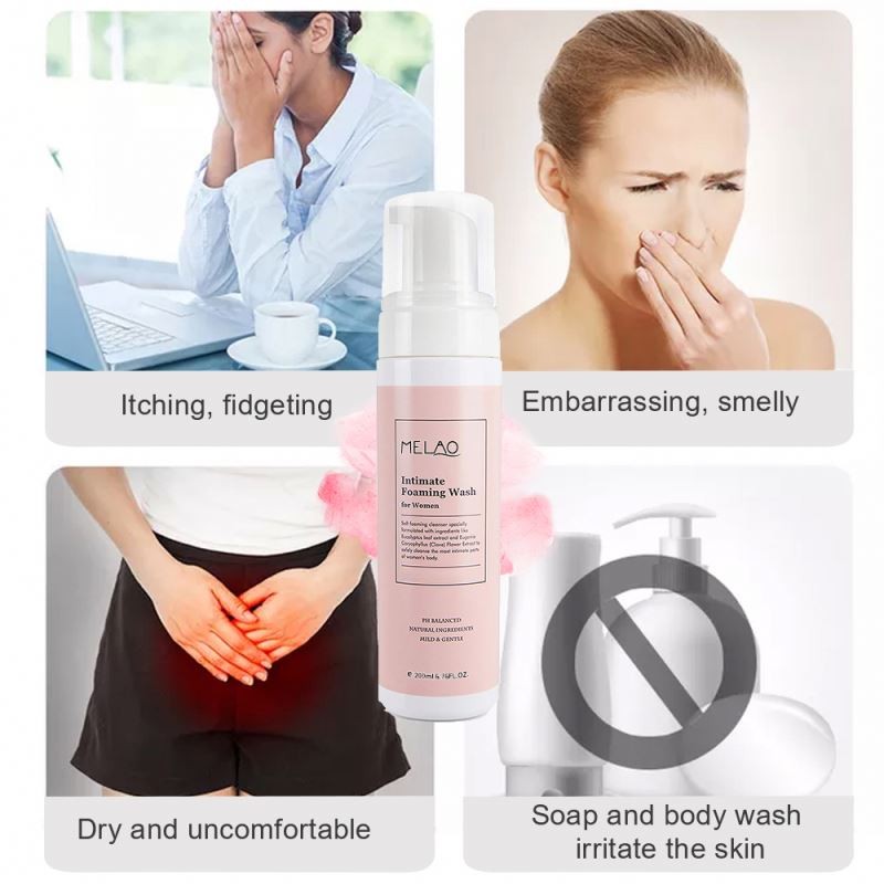 Oem Women Private Label Organic 100% Natural Personal Care Feminine Hygiene PH Balance Vaginal Foam Intimate Wash