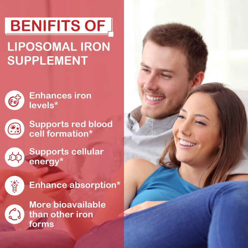 Adult OEM Liposomal Iron Soft Capsules with Folic Acid Vitamin B12 Cell Health Product