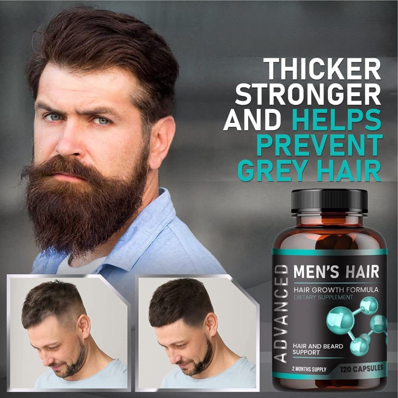 OEM Men's Hair Growth Supplement Biotin Capsules Natural Plant Extract Hair Beard Support Diet