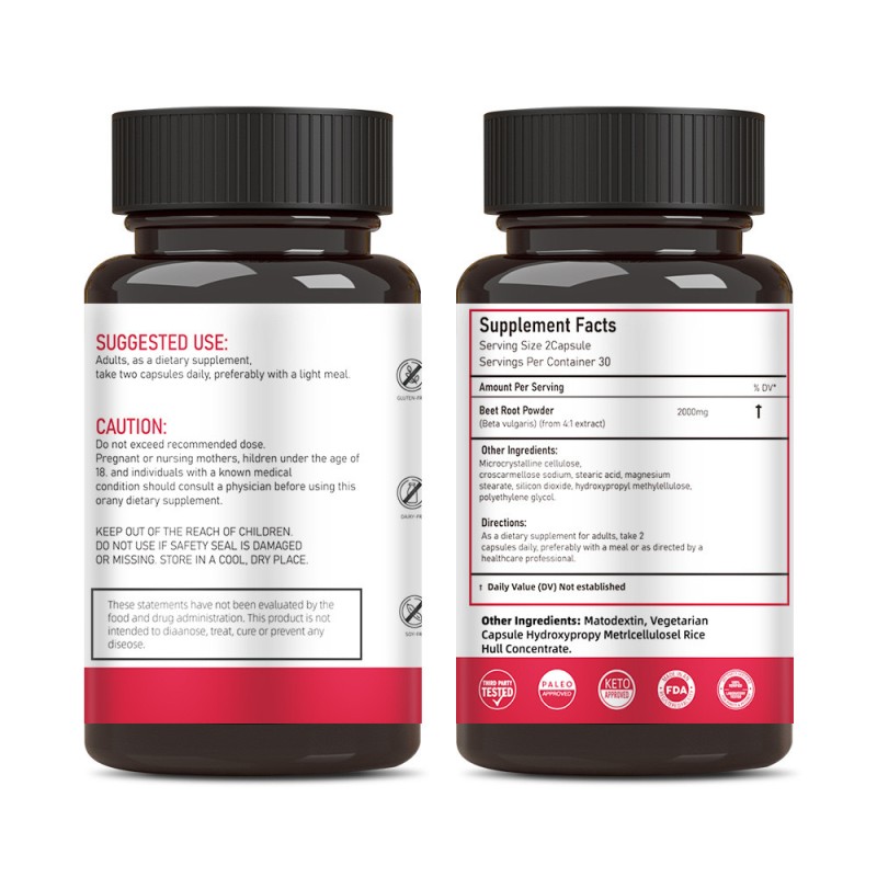 Daily Immune Support Multivitamin Beetroot Capsules Antioxidant Vitamin Health Blood and Heart Support