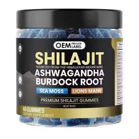 Private Label Shilajit Ashwagandha Seamoss Black Cumin Seed Oil Supplement Gummies Ice Pop Burdock Root Gummies