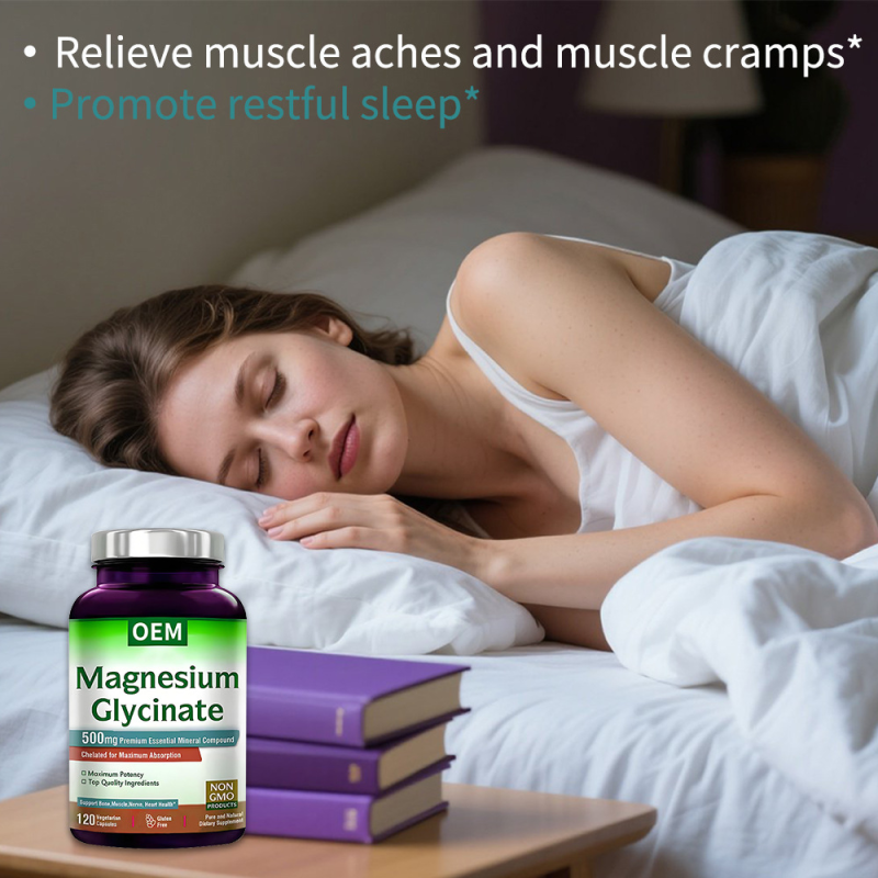 OEM Manufacturer of Herbal Supplements Wholesale Price Magnesium Glycinate Sleep Aid with Antioxidant Support