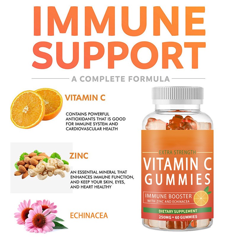 Manufacturer Wholesale Immune Support Vitamin C Gummies Nutrient-Rich Dietary Supplement