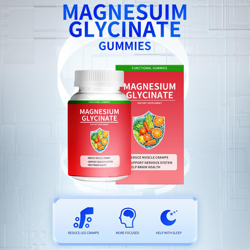 Hot Selling Magnesium Glycinate Gummies Private Label Improves Sleep and Relieves Stress Factory Supplier