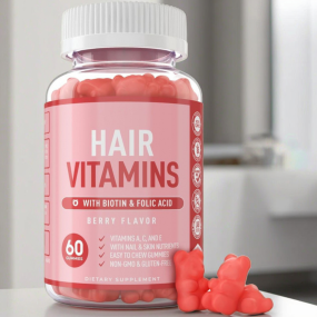 Vegan Hair Nails Vitamin Biotin Gummies Supplement Beauty Product for Adult Strong Shiny Hair