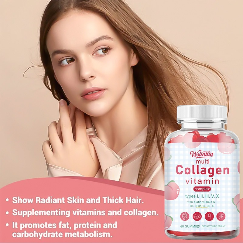 Factory Price Multi Hydrolyzed Collagen Peptide Gummies Antioxidant Rich Supplement Anti-Aging Skin Health