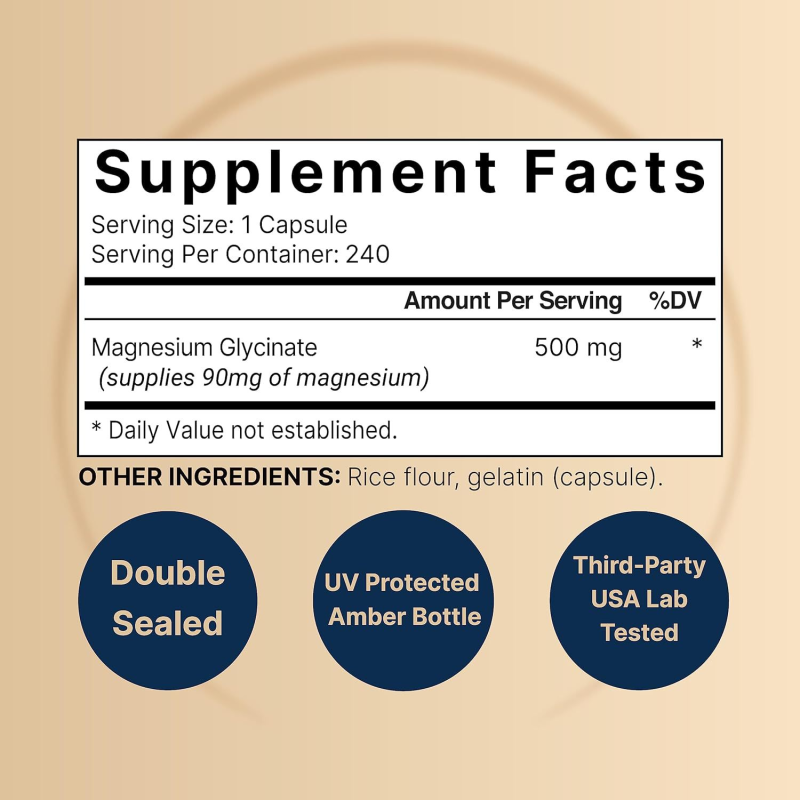 Adult Immune Booster Sleep Supplement Vegan Halal Magnesium Glycinate Capsules OEM ODM Private Label