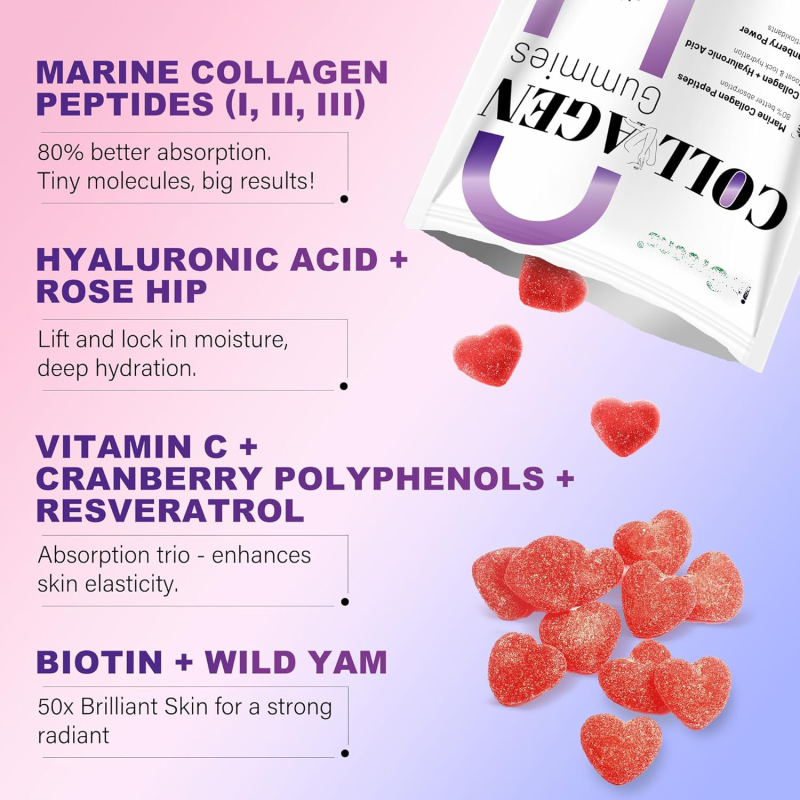 Pure Marine Fish Collagen Peptide Gummies Bulk Pregnant Woman Safe Hydrolyzed Collagen Powder Beauty