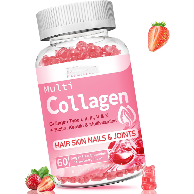 Private Label Multivitamin Collagen Peptide Biotin Gummies Whitening Nails and Hair Health Herbal Supplement