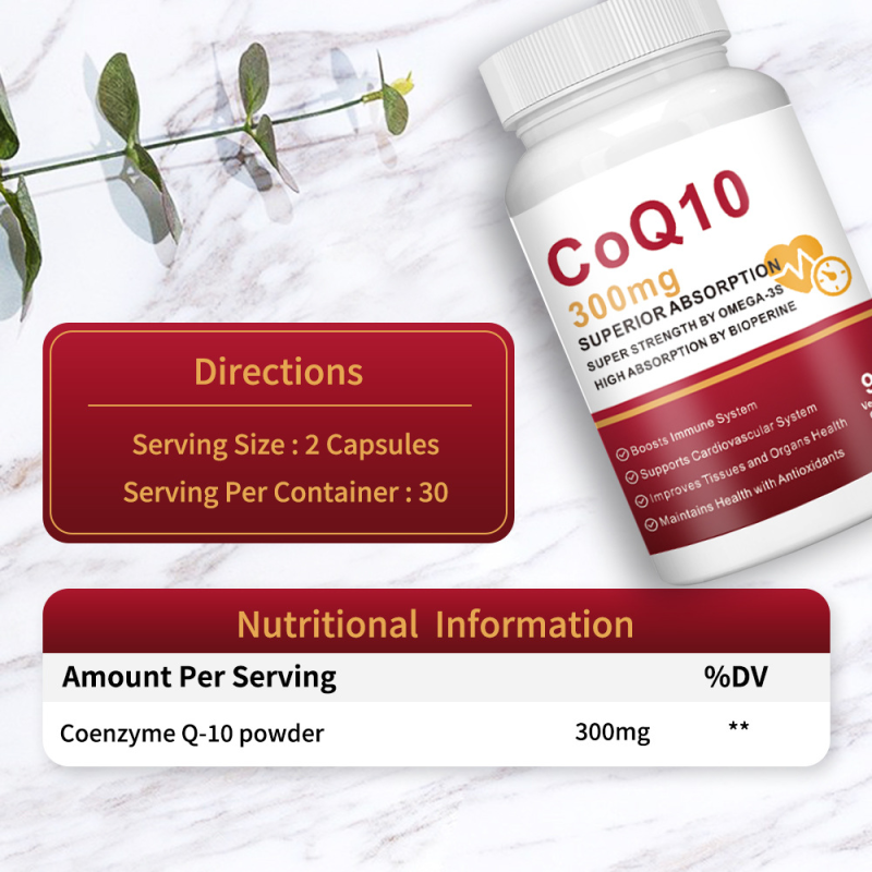 Vegan Halal Coenzyme Q10 Capsules Adult Heart Health Booster Customizable CoQ10 OEM Factory Supplier