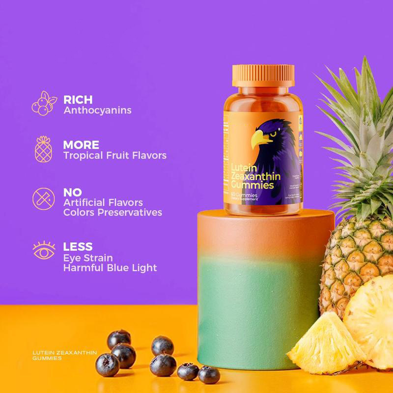 Adult Eye Health Supplement Lutein Zeaxanthin Gummies Naturally Improve Vision and Bright Eyes