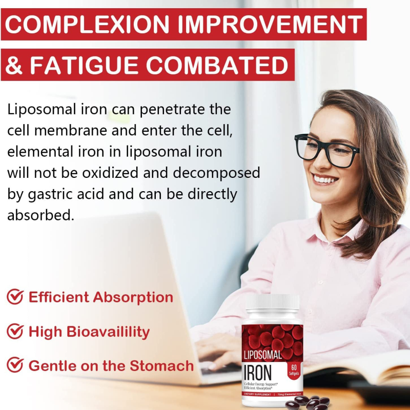 Adult OEM Liposomal Iron Soft Capsules with Folic Acid Vitamin B12 Cell Health Product