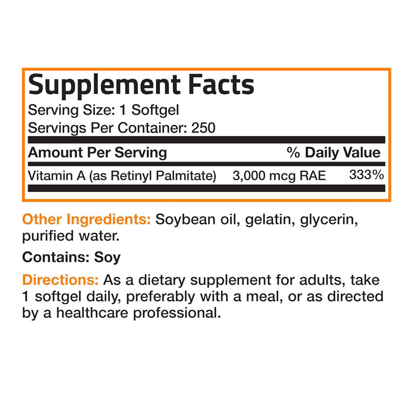 Adult OEM Food Grade Vitamin A Soft Capsules Support Healthy Vision and Immune System Soft Capsule Dosage