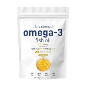 Adult Custom Omega-3 Fish Oil Capsules Support Immune Brain Function & Lower Blood Lipids Bulk Supplier