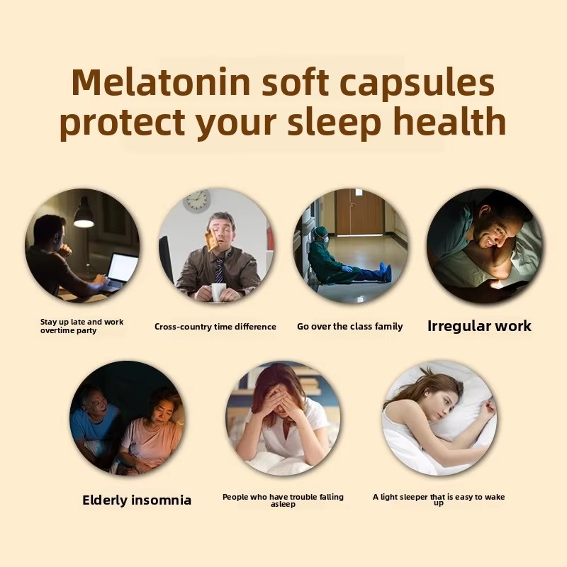 Adult Sleep Deep Aid Soft Capsules 60 Count Melatonin and Vitamin B6 Health Supplement Sleep Health