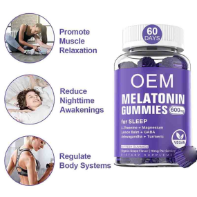 Vegan Melatonin Gummies Children and Adult Sleep Aid Support Natural Sleep Cycle Dosage Form Vitamin Candy